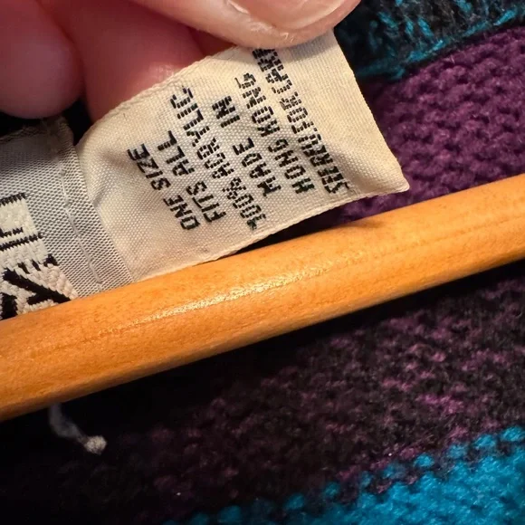 Vintage 80s rainbow sweater one size - Picture 3 of 8